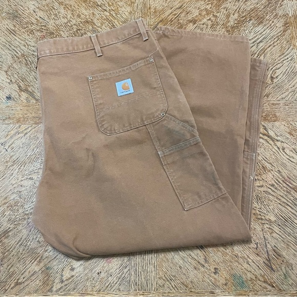 Carhartt USA B01 BRN Double Knee Duck Work Pants Loose Original Fit 50x30. - Picture 1 of 9